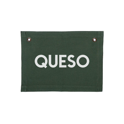 Queso Small Canvas Flag