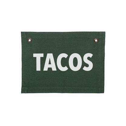 Tacos Small Canvas Flag