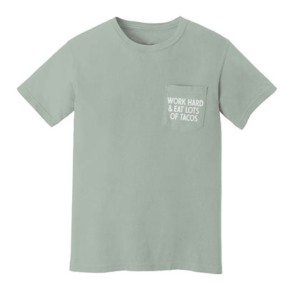 Work Hard & Eat Lots of Tacos Pocket Tee
