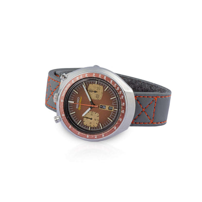 Grey Velcro® Watch Band Red Stitches 20mm
