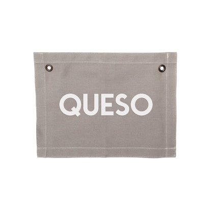 Queso Small Canvas Flag