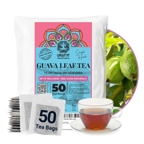 Guava Leaf Tea - 50 Bags, 100% Pure Guava Leaves (Té De Hoja de Guayaba ) Stress Relieving, Herbal Tea- Non-GMO, Vegan, Caffeine-Free