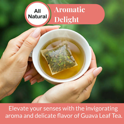 Guava Leaf Tea - 50 Bags, 100% Pure Guava Leaves (Té De Hoja de Guayaba ) Stress Relieving, Herbal Tea- Non-GMO, Vegan, Caffeine-Free