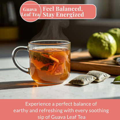 Guava Leaf Tea - 50 Bags, 100% Pure Guava Leaves (Té De Hoja de Guayaba ) Stress Relieving, Herbal Tea- Non-GMO, Vegan, Caffeine-Free