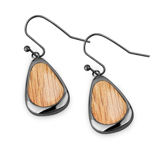 Gum Burl Drop Earrings - Gunmetal
