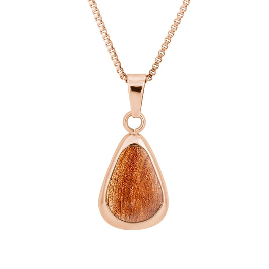 Gum Burl Drop Necklace - Rose Gold