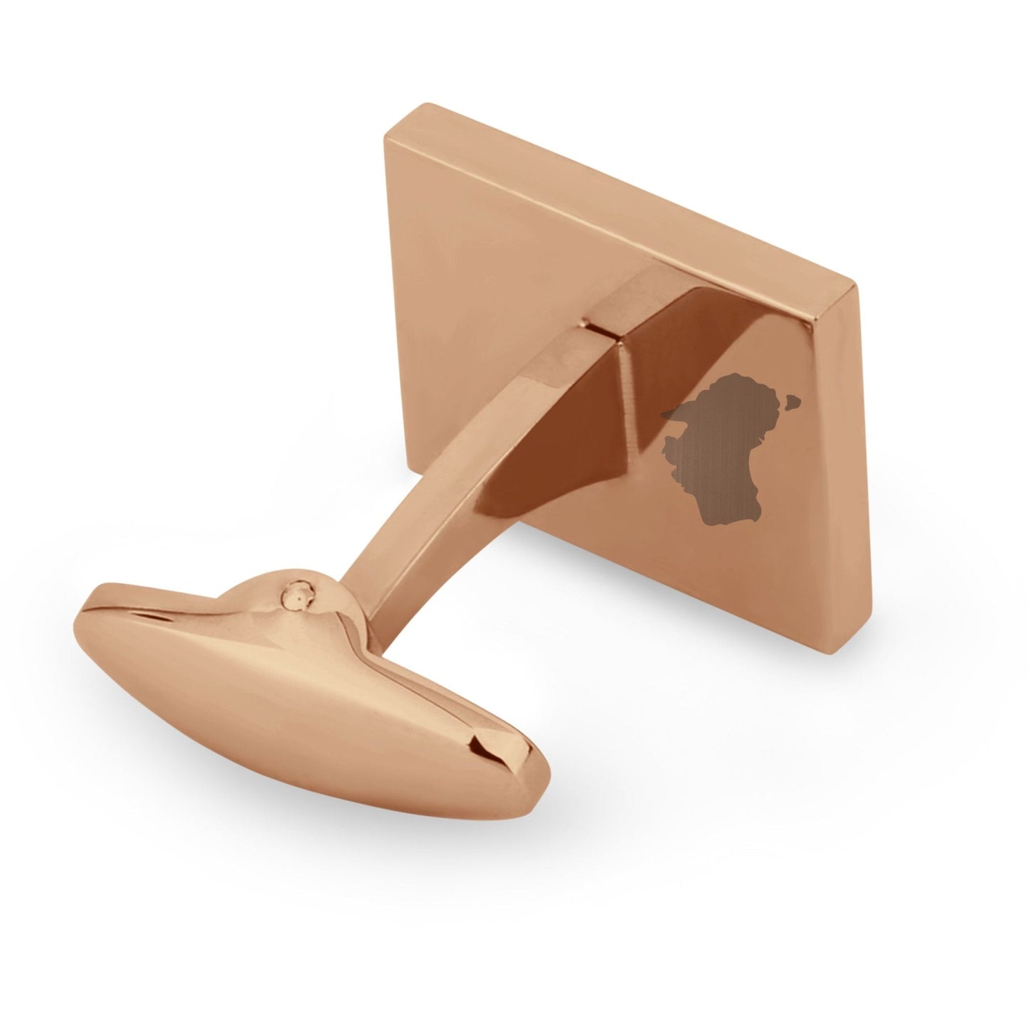 Gum Burl Rectangular Cufflinks - Rose Gold