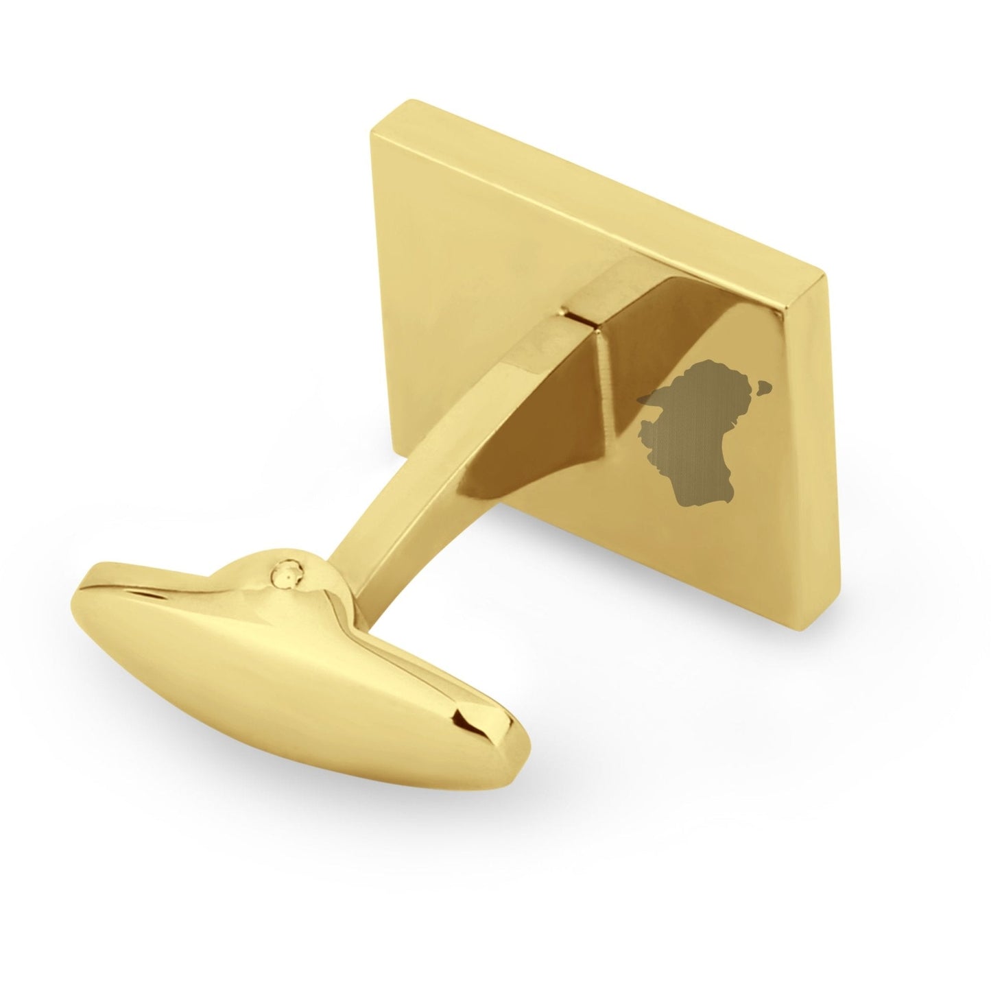 Gum Burl Rectangular Cufflinks - Yellow Gold