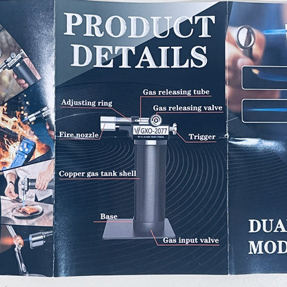 GXO-2077 Dual Flame Butane Torch Lighter with Cigar Cutter