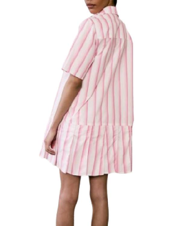 Access Daily Emily Orozco Pink and White Striped Mini Dress
