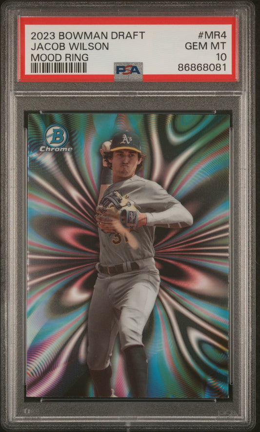 Graded 2023 Topps Bowman Draft Jacob Wilson #MR4 Mood Ring Rookie RC Baseball Card PSA 10 Gem Mint