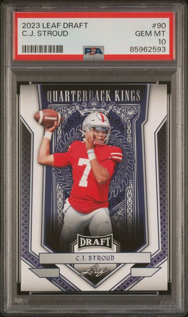 Graded 2023 Leaf Draft CJ Stroud #90 Rookie RC Football Card PSA 10 Gem Mint