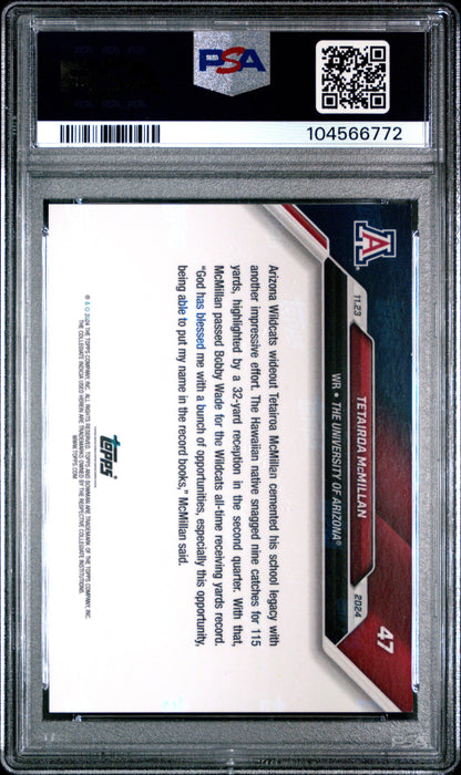 Graded 2024 Topps Bowman U Now Tetairoa McMillan #47 Red /10 Rookie RC Football Card PSA 10 Gem Mint