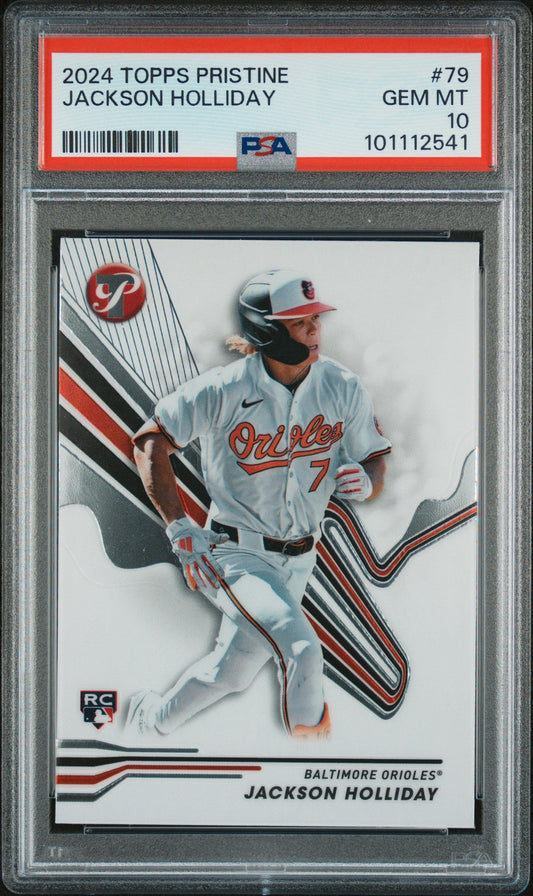 Graded 2024 Topps Pristine Jackson Holliday #79 Rookie RC Baseball Card PSA 10 Gem Mint