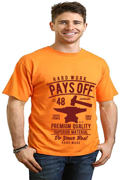 Hard Work Pays Men's Bamboo Viscose/Organic Cotton Short Sleeve Graphic T-Shirt
