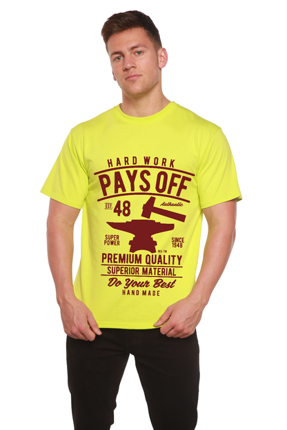 Hard Work Pays Men's Bamboo Viscose/Organic Cotton Short Sleeve Graphic T-Shirt