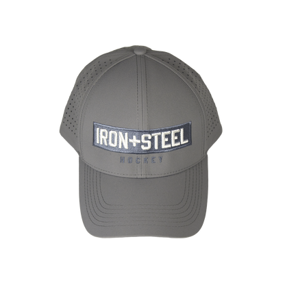 Iron+Steel Plate Snapback Hat - Grey