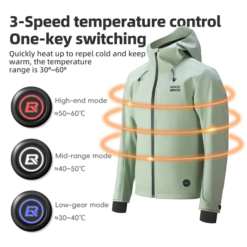 Winter Heated Winter Jacket Waterproof Windproof Rechargeable - Triathlete Store