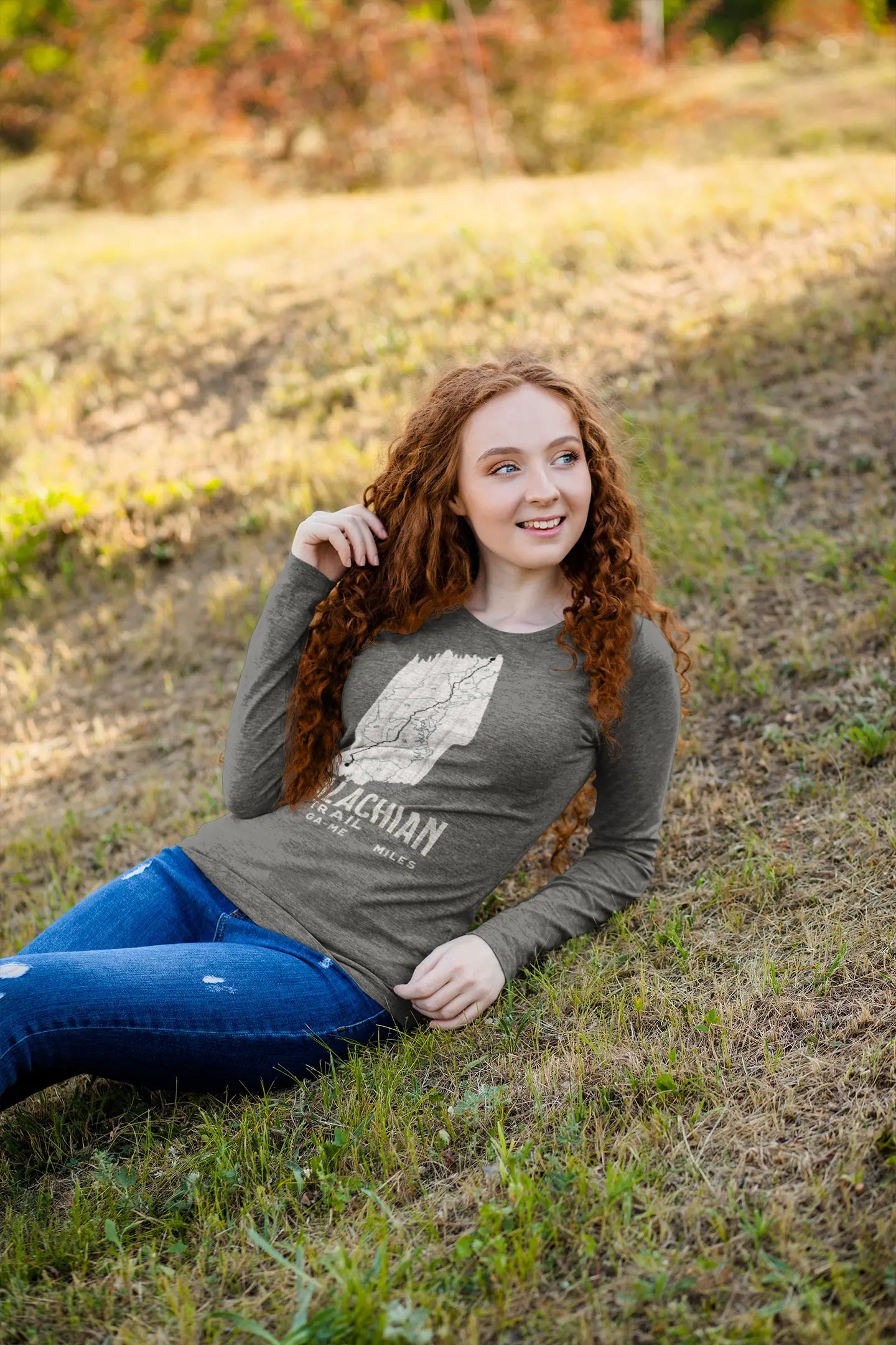 Appalachian National Scenic Trail Unisex Fit Long Sleeve T-shirt AT White Blaze Map