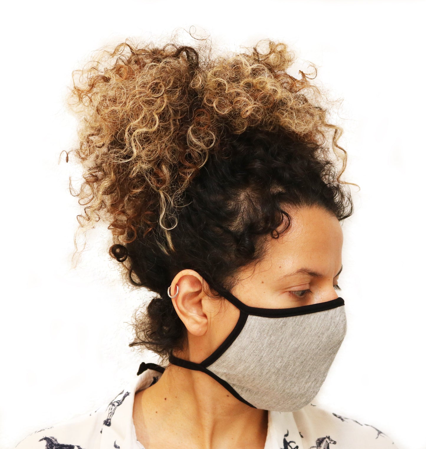 X Large Triple Layer Breathable Bamboo Viscose Face Mask with String Ties