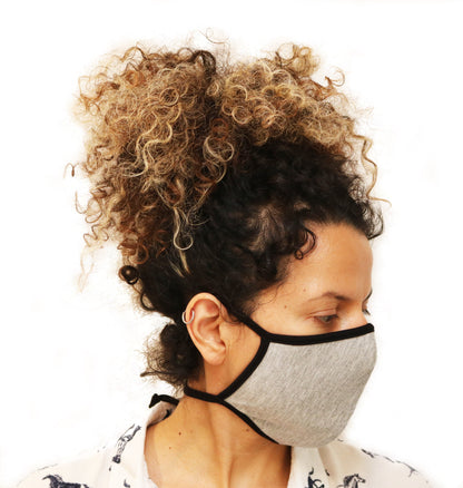 X Large Triple Layer Breathable Bamboo Viscose Face Mask with String Ties