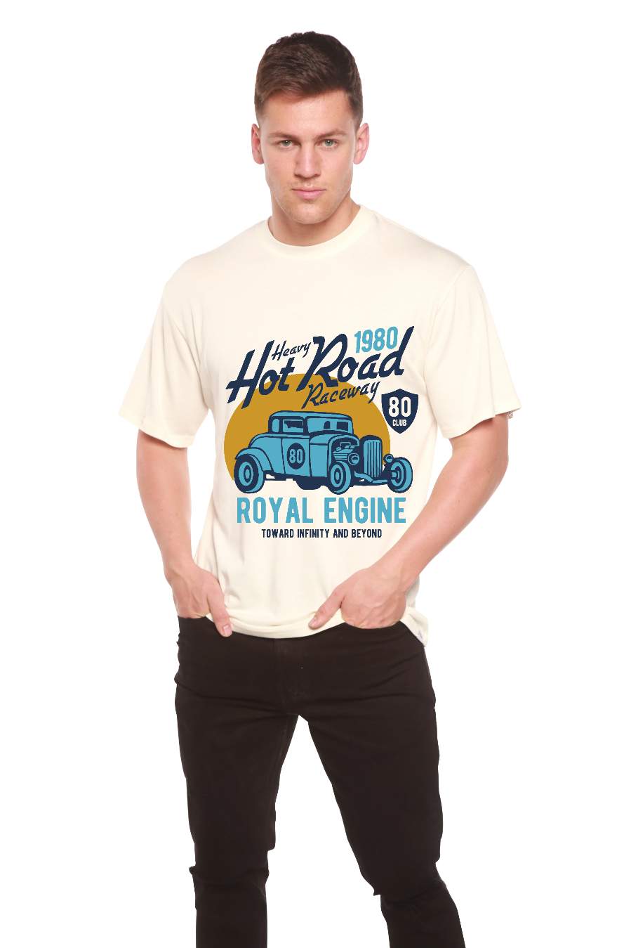 Heavy Hot Road Men's Bamboo Viscose/Organic Cotton Short Sleeve Graphic T-Shirt