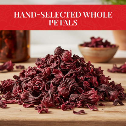 Dried Hibiscus Flowers 5oz – Loose Leaf Herbal Tea | Caffeine-Free, Non-GMO, Vegan