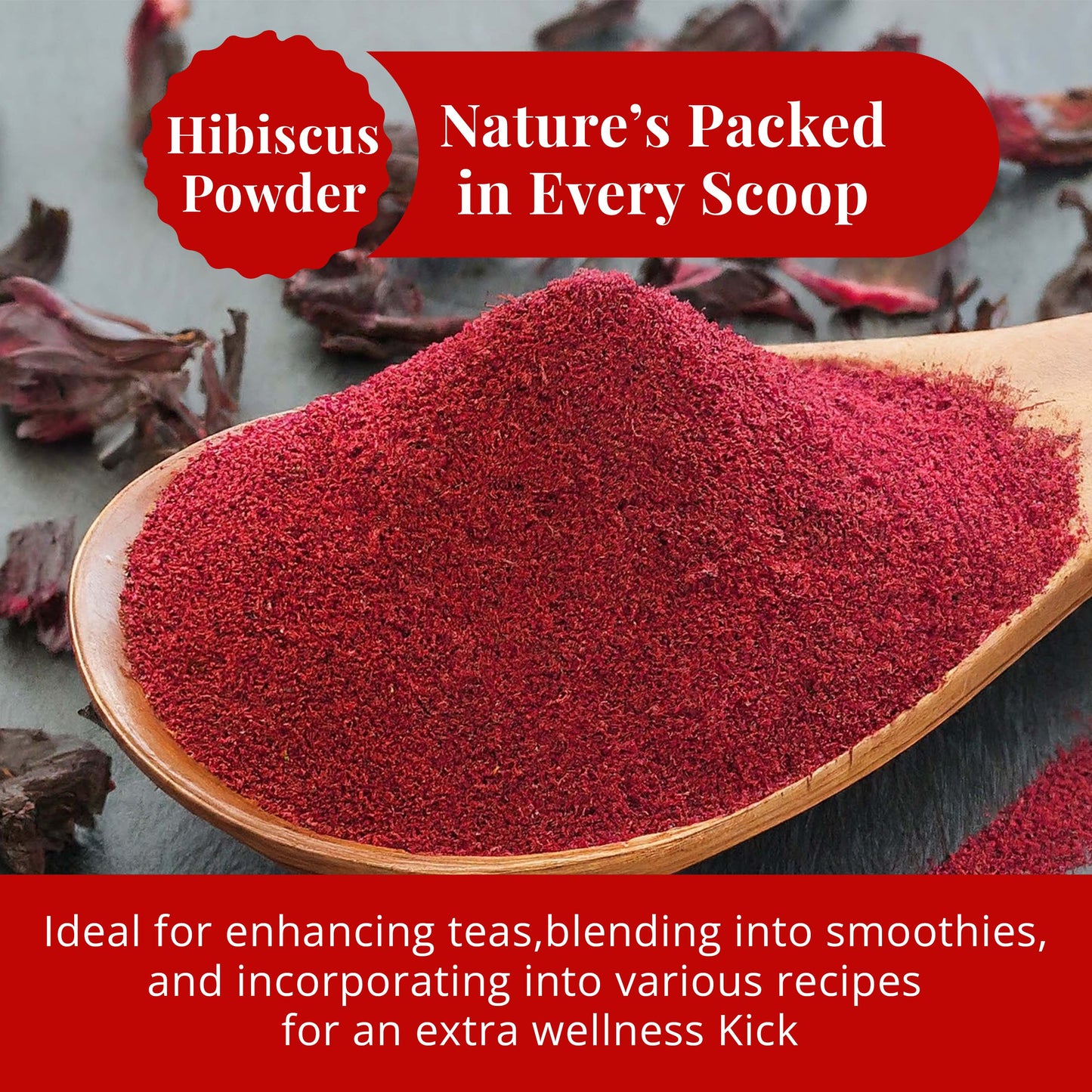 Dried Hibiscus Flowers 5oz – Loose Leaf Herbal Tea | Caffeine-Free, Non-GMO, Vegan