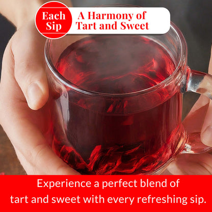 Akshit 50 Hibiscus Ginger Tea Bags – Natural Hibiscus Tea Blend with Hibiscus Flowers & Ginger Root, Stress Relieving & Energy Tea