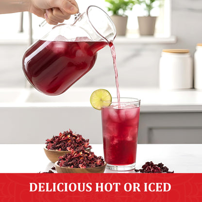 Dried Hibiscus Flowers 5oz – Loose Leaf Herbal Tea | Caffeine-Free, Non-GMO, Vegan