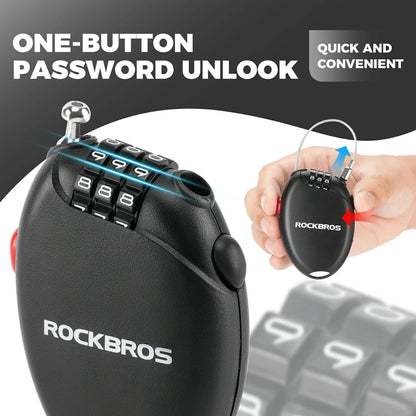 High Security Helmet Lock 60cm Steel Cable Combination Bike Lock