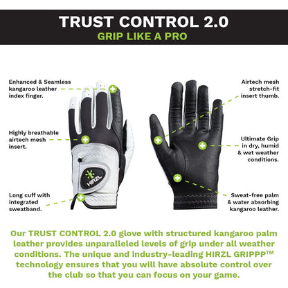 HIRZL Trust Control 2.0 - Golf Gloves - White / Black