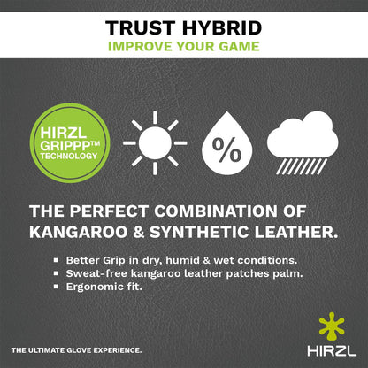 HIRZL Trust Hybrid - Golf Gloves - White / Black