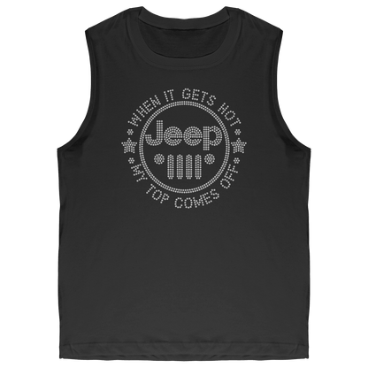 Topless Rhinestone Offroad Grill Tee Shirt Crew Neck, V Neck, Tank Top
