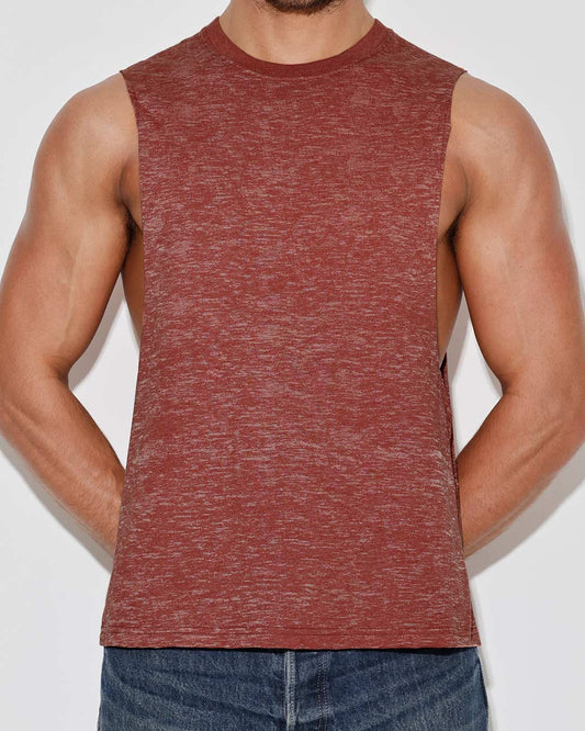 Hand Me Down Muscle Tank Persimmon Red