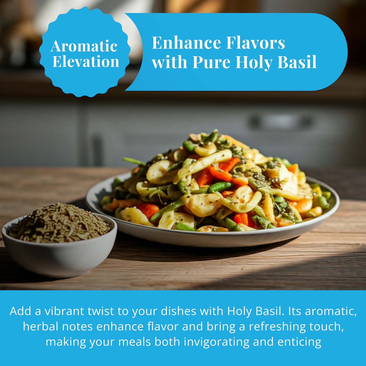 Akshit Holy Basil Leaves, Naturally Dried Leaves, 100% Pure Holy Basil (Tulsi) Tea , No Caffeine, No Additives, Vegan - 2.6oz