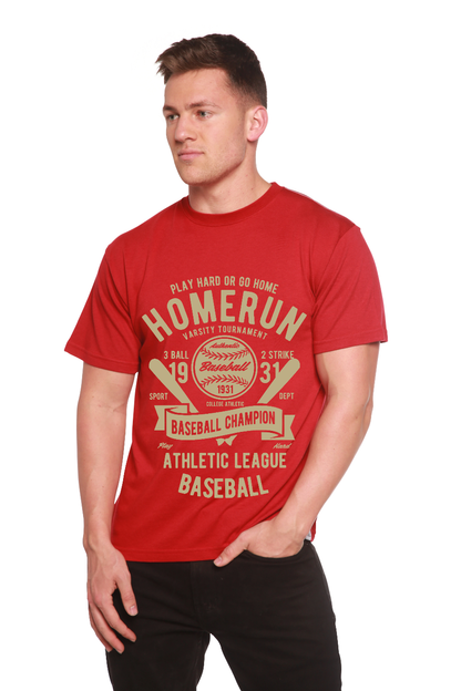 Homerun Baseball Men's Bamboo Viscose/Organic Cotton Short Sleeve Graphic T-Shirt