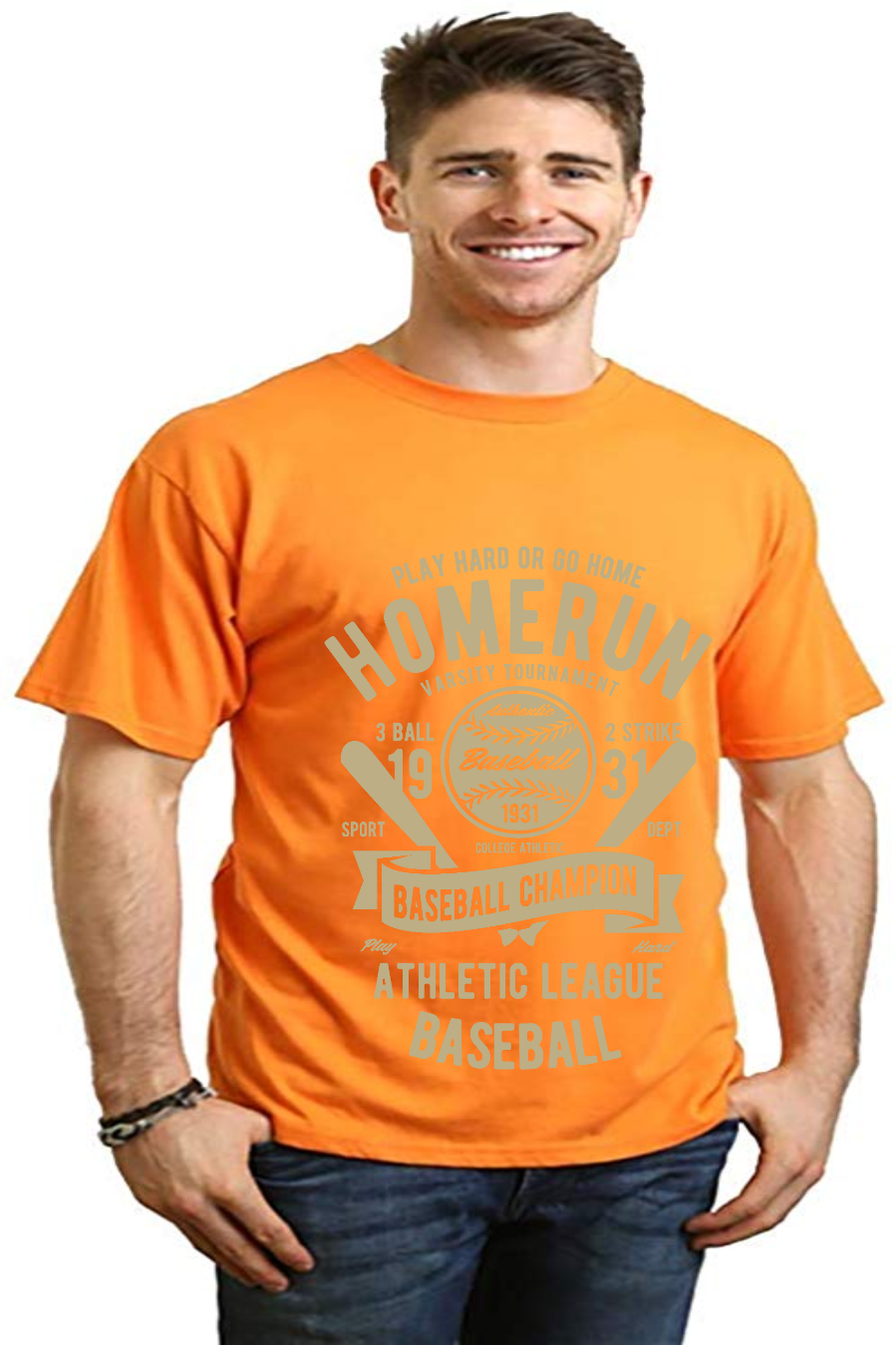 Homerun Baseball Men's Bamboo Viscose/Organic Cotton Short Sleeve Graphic T-Shirt