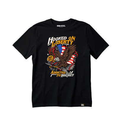 Hooked on Freedom Hockey Tee