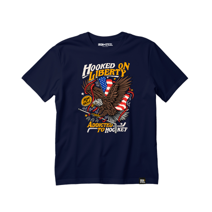 Hooked on Freedom Hockey Tee