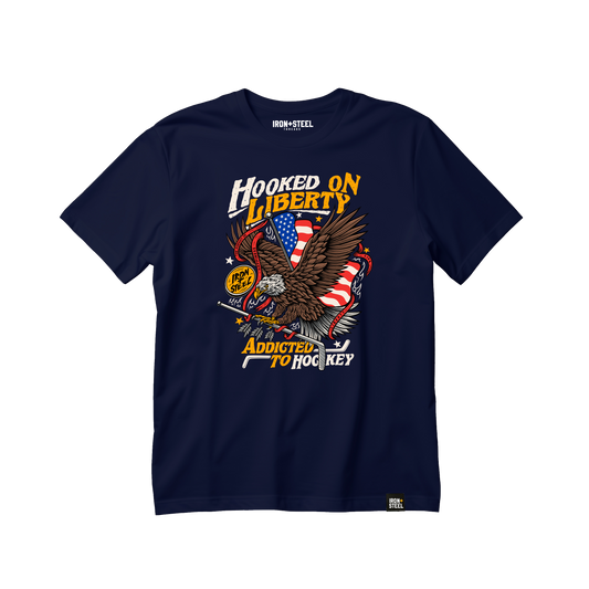 Hooked on Freedom Hockey Tee