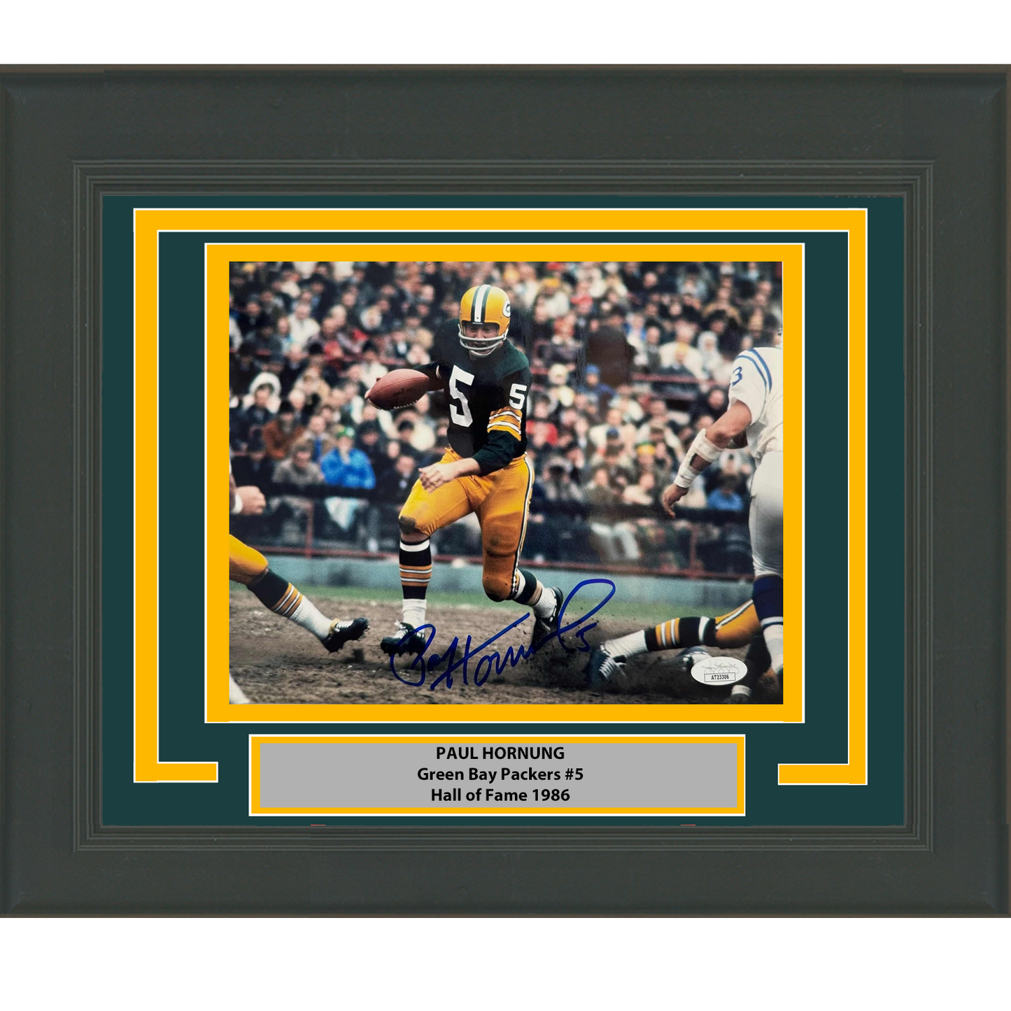 Framed Autographed/Signed Paul Hornung Green Bay Packers 8x10 Football Photo JSA COA