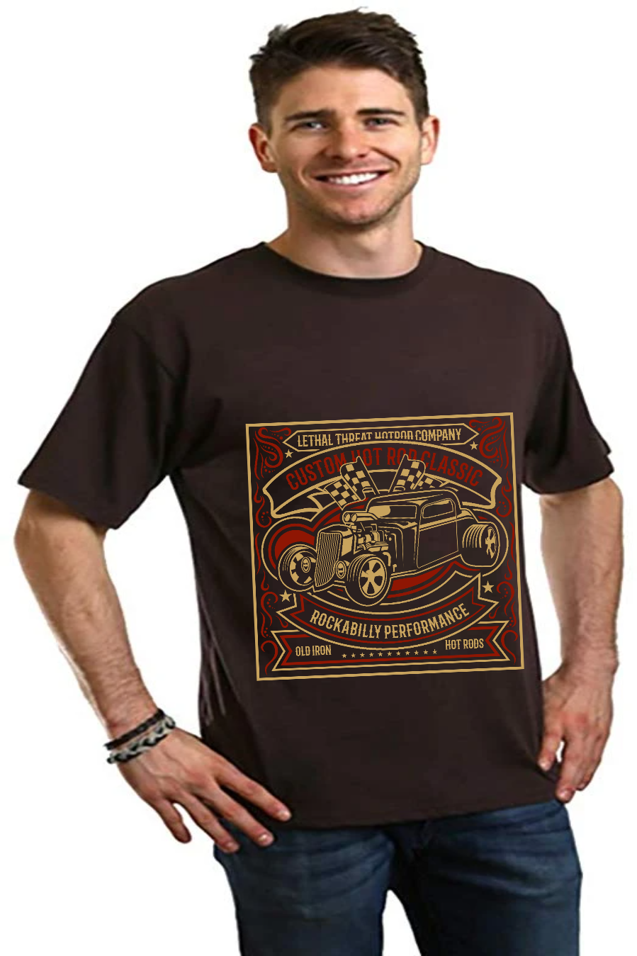 Hot Rod Men's Bamboo Viscose/Organic Cotton Short Sleeve Graphic T-Shirt