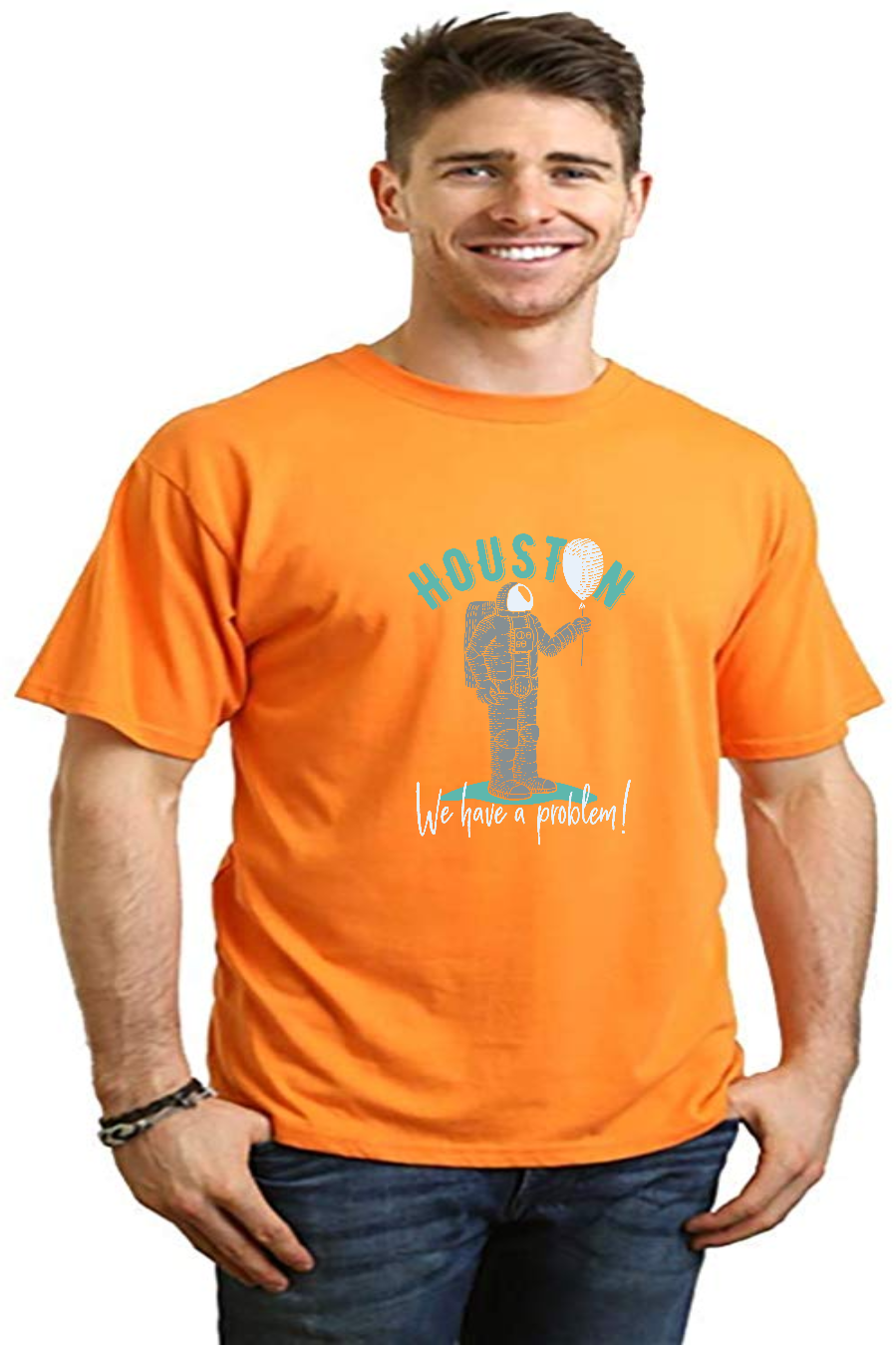 HOUSTON Men's Bamboo Viscose/Organic Cotton Short Sleeve Graphic T-Shirt