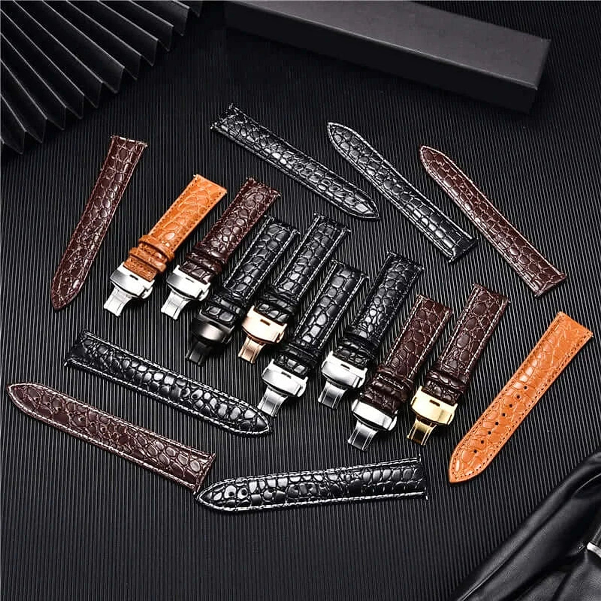 Huawei Watch & Watch GT Crocodile-Pattern Leather Clasp Band