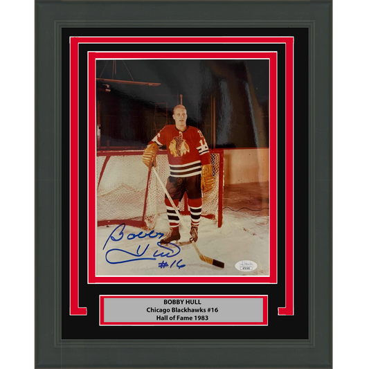 Framed Autographed/Signed Bobby Hull Chicago Blackhawks 8x10 Hockey Photo JSA COA