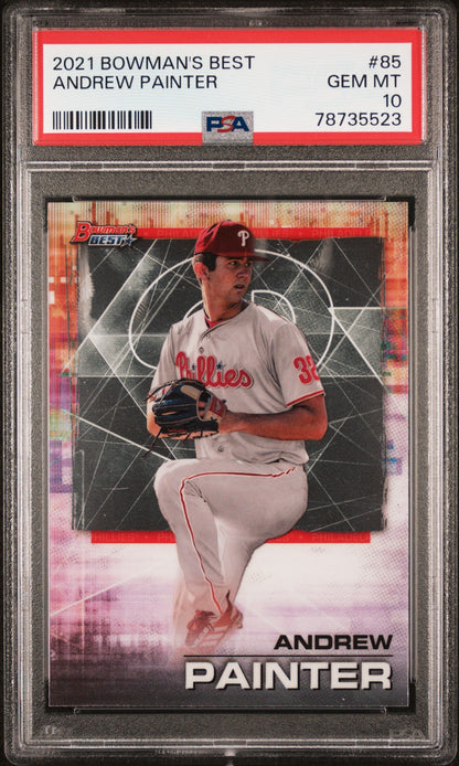 Graded 2021 Topps Bowmans Best Andrew Painter #85 Rookie RC Baseball Card PSA 10 Gem Mint