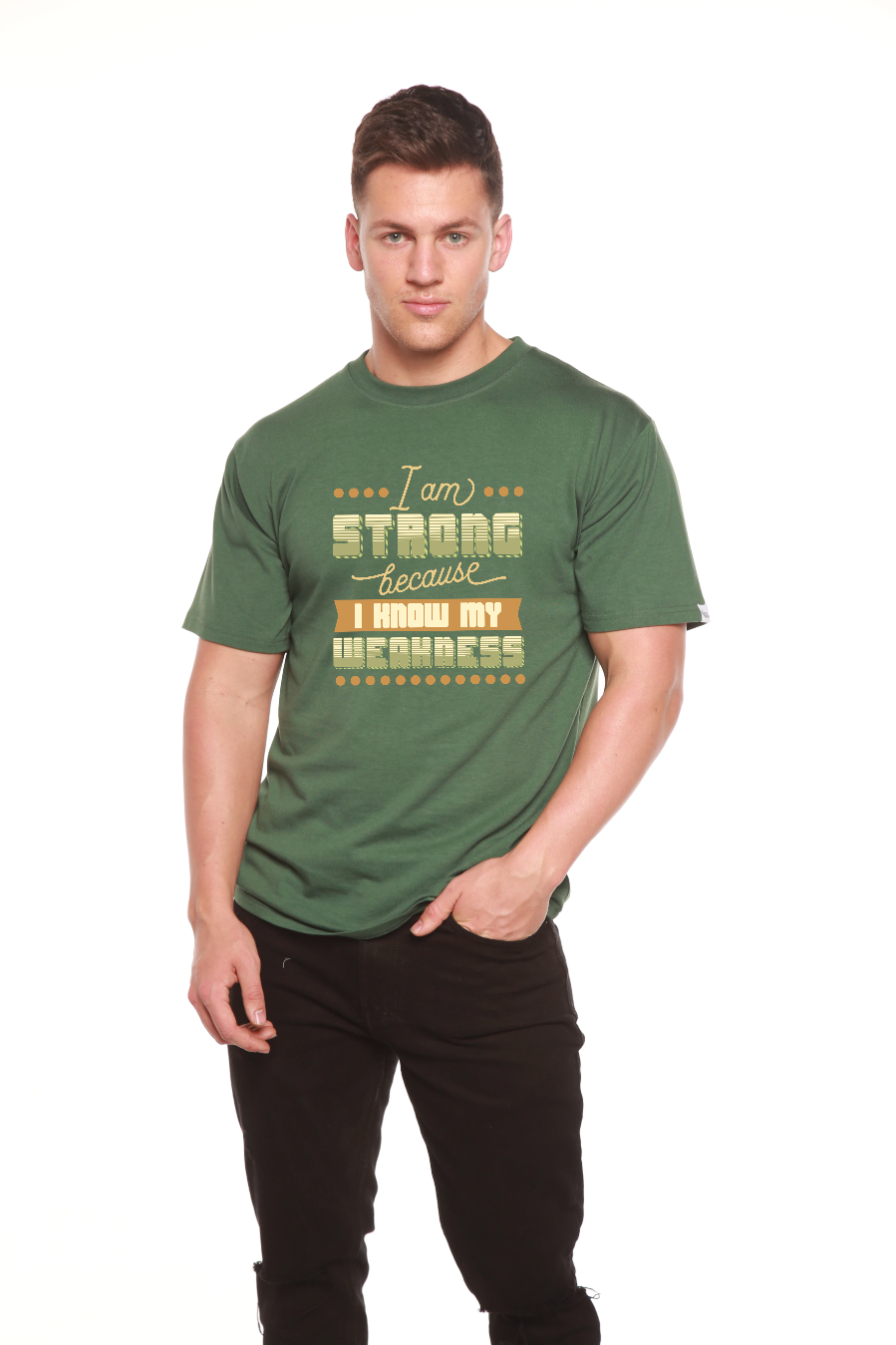 I am Strong Men's Bamboo Viscose/Organic Cotton Short Sleeve Graphic T-Shirt