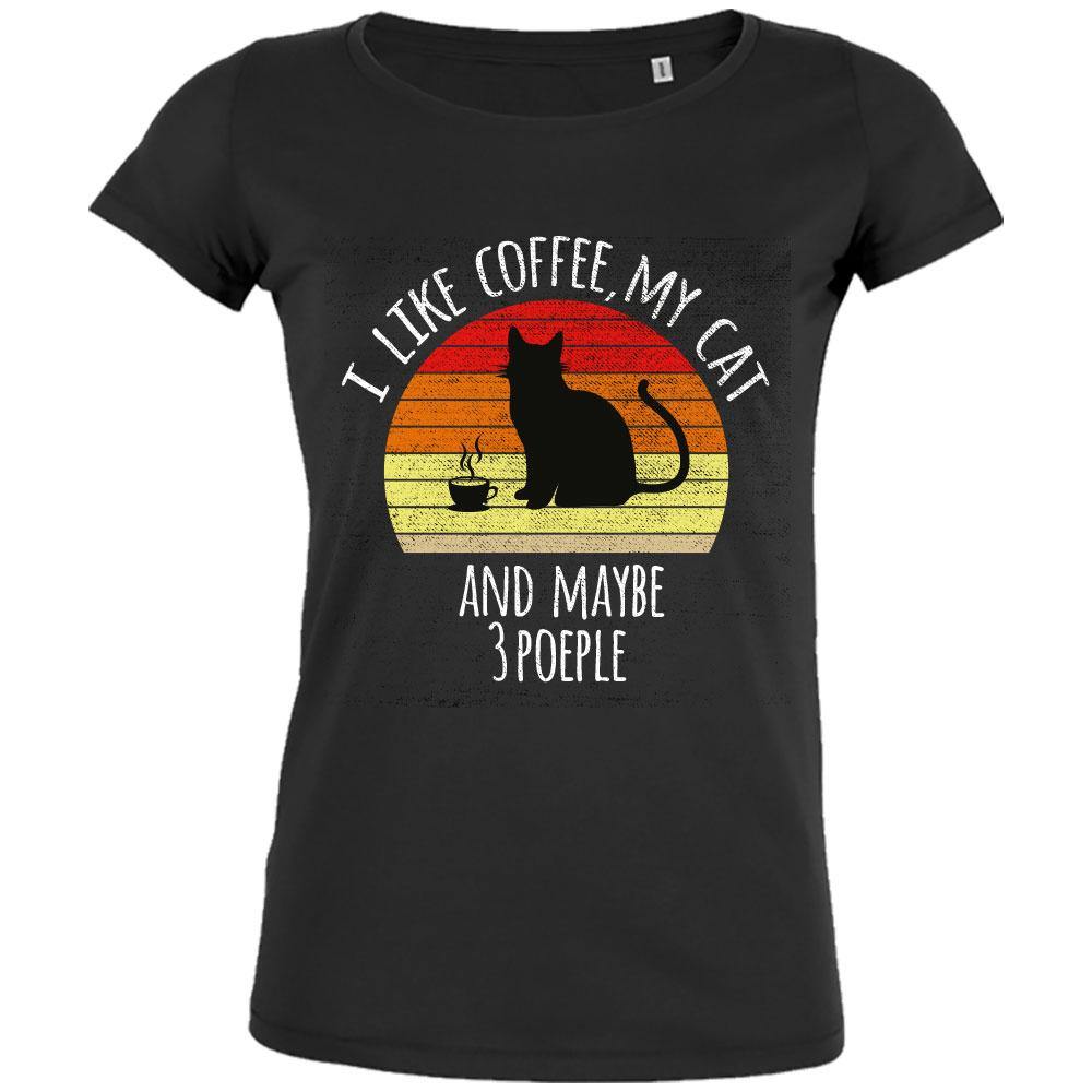 I Like Coffee, My Cat And Maybe 3 People Women's Organic Tee