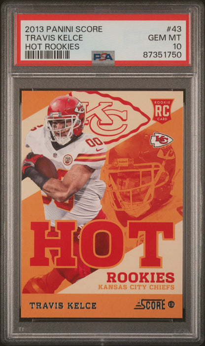 Graded 2013 Panini Score Travis Kelce #43 Hot Rookies RC Football Card PSA 10 Gem Mint